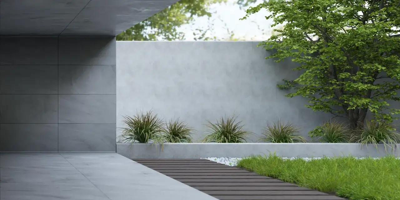 Nowoczesny ogród z betonem architektonicznym. Dowiedz się, jak zrobić ogrodzenie z betonu architektonicznego, tworząc minimalistyczną przestrzeń.